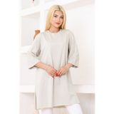 nacar çarşı Kadın Aytaşı Oversize Tunik Tişört – Yarım Kollu, Yuvarlak Yaka, Rahat Kesim