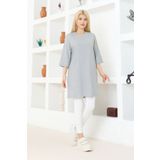 nacar çarşı Kadın Oversize Tunik Tişört – Yarım Kollu, Yuvarlak Yaka, Rahat Kesim