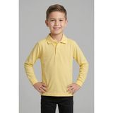 Nacar Çarşı Unisex Çocuk Açık Sarı Lakost Polo Yaka Uzun Kollu Okul Tişörtü - 7 Yaş