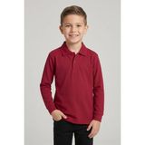 Nacar Çarşı Unisex Çocuk Bordo Lakost Polo Yaka Uzun Kollu Okul Tişörtü - 5 Yaş