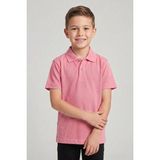 Nacar Çarşı Unisex Çocuk Parlak Pembe Lakost Polo Yaka Kısa Kollu Okul Tişörtü - 12 Yaş