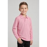 Nacar Çarşı Unisex Çocuk Pembe Lakost Polo Yaka Uzun Kollu Okul Tişörtü - 8 Yaş