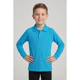 Nacar Çarşı Unisex Çocuk Turkuaz Lakost Polo Yaka Uzun Kollu Okul Tişörtü - 7 Yaş