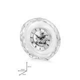 Nacar Masa Saati NC89-M-5082, Cam Kasa, Gümüş Kadran, Quartz Makine, 160x140x40mm