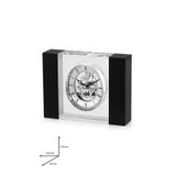 Nacar Masa Saati NC89-M5001, Quartz, Gümüş Kadran, Mineral Cam, 180x48x140mm, Siyah-Gümüş