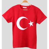 Nacar Okul Ve İş Kıyafetleri Çocuk Tişört Türk Bayraklı Kırmızı