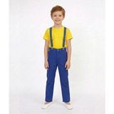 Nacar Store Erkek Çocuk 23NISAN 29EKIM Kıyafeti Sarı Yuvarlak Yaka Tişört-Saksmavi Pantolon-Saksmavi Askı Takım - 9 Yaş