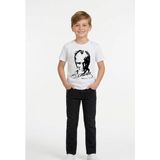 Nacar Store Erkek Çocuk Atatürk Baskılı T-Shirt ve Siyah Keten Pantolon Takım 23NISAN 29EKIM Özel Günler - 4 Yaş - Beyaz - Kırmızı - Siyah