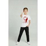 Nacar Store Erkek Çocuk Atatürk Baskılı T-Shirt ve Siyah Keten Pantolon Takım 23NISAN 29EKIM Özel Günler - 4 Yaş - Siyah - Beyaz