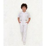 Nacar Store Erkek Çocuk Beyaz Keten Pantolon ve Askı Beyaz Yakalı Tişört Takım 23 Nisan-29 Ekim ve Özel Günler - 8 Yaş