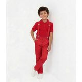 Nacar Store Erkek Çocuk Kırmızı Pantolon ve Askı -Kırmızı Yakalı Tişört Takım 23 Nisan-29 Ekim ve Özel Günler - 11 Yaş