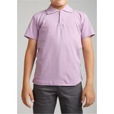 Nacar Store Erkek Çocuk Polo Yaka Kısa Kol Okul T-Shirt - 10 Yaş - Lila