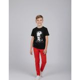 Nacar Store Erkek Çocuk Siyah Atatürk Baskılı T-Shirt ve Kırmızı Keten Pantolon Takım 23NISAN ve Özel Günler - 11 Yaş