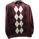 Nacar Store Erkek Desenli Ince Yün Triko Bisiklet Yaka Kazak - Bordo - M