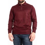 Nacar Store Erkek Ince Yün Triko Örgü Polo Yaka Düğmeli Baba Kazak - Bordo