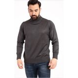 Nacar Store Erkek Ince Yün Yarım Boğazlı Triko Kazak - Antrasit - 3XL