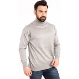 Nacar Store Erkek Ince Yün Yarım Boğazlı Triko Kazak - Gri - 4XL