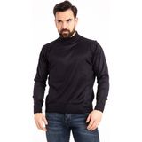 Nacar Store Erkek Ince Yün Yarım Boğazlı Triko Kazak - Lacivert - 3XL