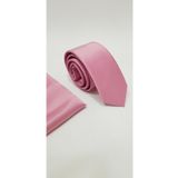 NACAR STORE Erkek Pembe Saten Kravat Ve Mendil