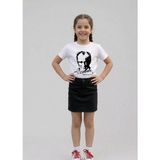 Nacar Store Kız Çocuk Atatürk Baskılı T-Shirt ve Keten Etek Takım 23 Nisan-Özel Bayramlar - 8 Yaş - Siyah