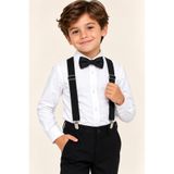 NACAR STYLİSH Yeni Sezon Erkek Çocuk Gömlek Papyon ve Pantolon Askılı Takım 23 Nisan 19 Mayıs 29 Ekim Okul Tören Gösteri Bayram Kıyafeti