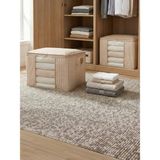 Nacarev 2 Adet Orta Boy Pencereli Çizgi Desen Baskılı Krem Dolap içi Kıyafet Düzenleyici Hurç Seti 45X40X30 cm