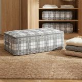 Nacarev 3 Adet Mega Boy Çizgi Desen Baskılı Gri Baza Altı Düzenleyici Yastık Yorgan Kıyafet Hurcu 75X40X20 cm