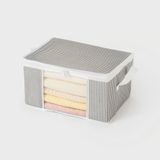 Nacarev Küçük Boy Pencereli Çizgi Desen Baskılı Baza Altı Dolap içi Düzenleyici Organizer 40x30x20 cm - Beyaz - Antrasit