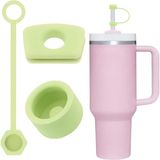 Nacario 1 Set (3 Parça) Silikon Sızdırmaz Kapak Seti – Stanley Quencher 30/40 Oz ile Uyumlu – Dökülmeye Dayanıklı Tıpa ve Pipet Ucu – Yeşil Renk
