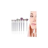 Nacario 10 Lu Unicorn Makyaj Fırça Set Gökkuşağı Kıl Spiral Saplı Karıştırma Toz Göz Farı Makyaj