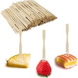 Nacario 100 Paket Bambu Meze Çatalı, Meze Için Kürdan, Meyve, Kokteyl, Şarküteri Tahtası Aksesuarları Için 3,5 Inç Mini Çatal (100 Paket)