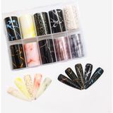 Nacario 10LU Tırnak Süsleme Folyosu Granit Mermer Dizayn Nail Art Transfer Folyo