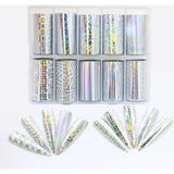 Nacario 10LU Tırnak Süsleme Folyosu Holografik Geometri Dizayn Nail Art Transfer Folyo WNF-273