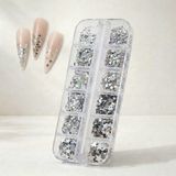 Nacario 12LI Gümüş Renk Tırnak Süsleme Yıldız Dizayn Folyo Pulları Nail Art WN-115