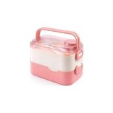 Nacario 1350 ml Paslanmaz Çelik Bento Lunch Box Iki Kat Üç Bölme Yeni Nesil Sefer TASI-1350ML-101102S