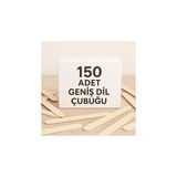 Nacario 150 Adet Ahşap Büyük Geniş Dil Çubuğu Abeslang Dondurma Dil Basma Ağda Çubuğu