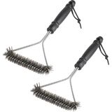 Nacario 2 Adet Izgara Fırçası, Izgara Fırçası, 30 cm Paslanmaz Çelik Izgara Temizleme Fırçası, Üçgen 360° Izgara, Tel Fırça, Kömür Mangalı Için Mangal Aksesuarı, Küre Izgara, Temizleyici Fırça