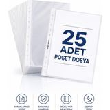 Nacario 25 Adet A4 Şeffaf Dosya Föy Poşet Dosya