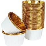 Nacario 25'li Beyaz Gold Muffin Kek Kalıbı, Kek Kapsülü Cupcake Kalıbı, Airfryer Uyumlu