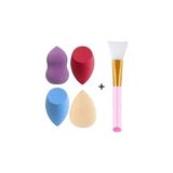 Nacario 4 Adet Makyaj Süngeri & 1 Adet Maske Spatulası (Yikanabilir)