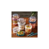 Nacario 4 'lü Set Çatallı Kaşıklı Atıştırmalık Yemek Yoğurt Müsli Granola Diyet Kabı - Yemek Saklama Kabı 716776