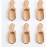 Nacario 6 Adet Ahşap Baharat Kaşığı Seti - Doğal Kayın Ağacı Küçük Boy Baharat Ölçeği, Tuz, Şeker Için Dekoratif Mutfak Gereçleri - 7 cm Mini Ahşap Baharat Küreği