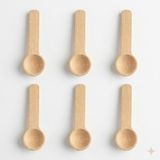 Nacario 6 Adet Mini Ahşap Baharat Kaşığı Seti - Doğal Kayın Ağacı Yuvarlak Uçlu Baharatlık Kaşığı, Tuz, Şeker Ölçeği - 7 cm Küçük Dekoratif Tahta Kaşık