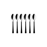 Nacario 6 Parça Çay Kaşığı Seti, Paslanmaz Çelik, Gümüş Siyah, 11 cm