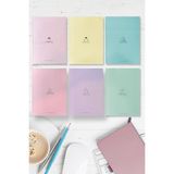 Nacario A5 Ebat Kalın Karton Kapaklı Ciltli 6'lı Defter Seti (2* Çizgili-Çizgisiz-Kareli) 128 Sayfa 90 Gram Amerikan Cilt Pastel Seri Çek Kopart Sayfa Mikro Perforaj