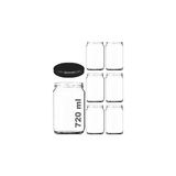 Nacario Afracam 720 ml Şeffaf Kavanoz 720 cc Konserve Metal Siyah Kapaklı Cam Kavanoz 6 Adet