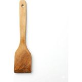 Nacario Ahşap Spatula, 28 cm Doğal Kayın Ağacı Yemek Kaşığı, Yapışmaz Tavalar Için Çizmez Mutfak Servis Gereci, El Yapımı Uzun Saplı Hamur ve Servis Spatulası, Sağlıklı Mutfak Seti Yardımcısı