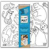 Nacario Akademi Çocuk Funny Mat White 40X40CM - Kediler
