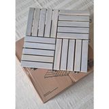 Nacario Akasya Ahşap Yer Karosu, Organik Beyaz 30X30 Cm, 10'lu Paket, 0.9 M² Yer Kaplama