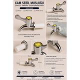 Nacario Albergio Cam Sebil Musluğu Meşrubat Şerbetlik Damacana Dispenseri Içecek Servis Vanası Silikon Contalı Gri 1 Adet